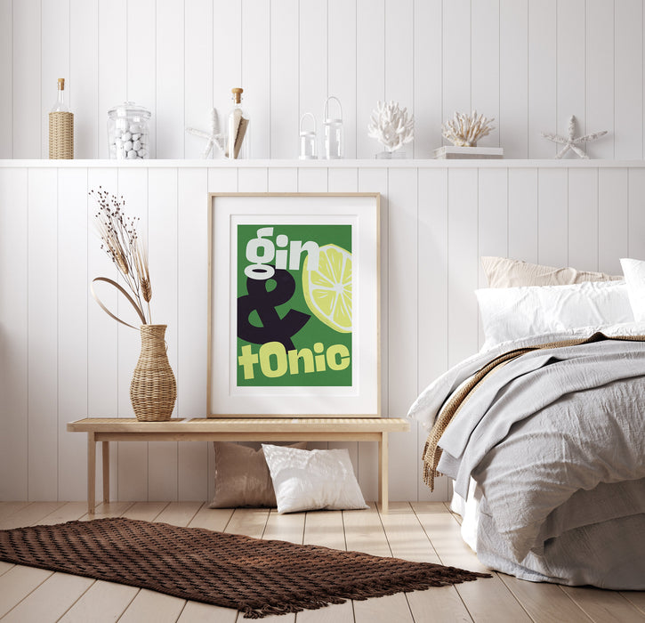 Bar Cart Wall Art, Gin and Tonic, Cocktail Print, Printable Wall Art, Art Print, Digital Download, Digital Art, Cocktail Art