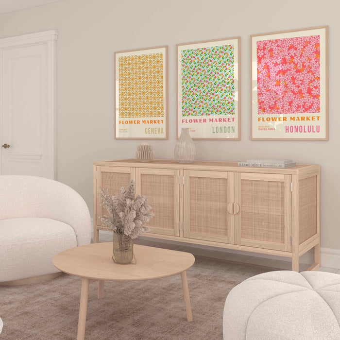 Eclectic Gallery Set, Set of 9 Trendy Travel Posters, Exhibition Wall Art, Flower Decor Prints, Retro Poster Set, Digital Download