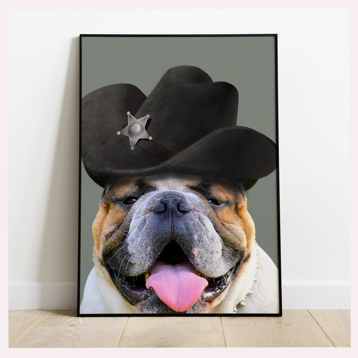 Gallery Wall Art Set Of 3 Prints, Dog Art, Pet Portrait, Quirky Animal Print, Bulldog Poster, Funny Dog Print, Gift for son