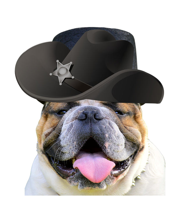Cowboy Dog Bar Art, Cute Sheriff Dog Print, Pet Portrait, Quirky Animal, Air BnB Decor, Bulldog Poster, Funny Dog Print, Gift for Him,