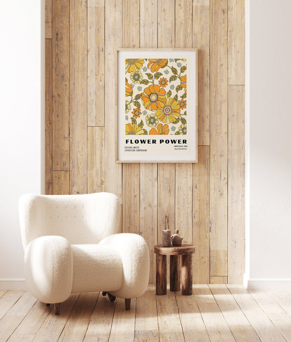 Flower Power, Baby Girl Nursery Decor, Retro Baby Room Decor, Boho Flower Power Poster For Girl