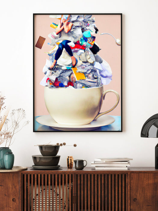 Coffee Print, Drink Poster, Modern Kitchen Decor, Retro Poster, Pop Art, Kitchen Art, Exhibition Poster, Illustration, Coffee Lover, Laundry