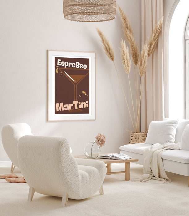 Espresso Martini Print - Positive Wall Art, Cocktail Poster, Kitchen Art, Bar Art, Negroni Poster, Friend Gift, Pop Art Print, Pop art