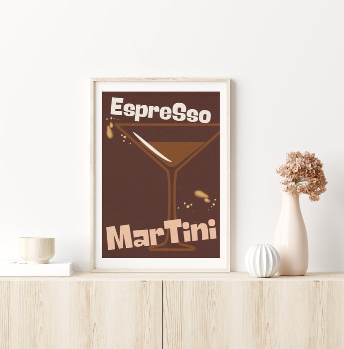 Espresso Martini Print - Positive Wall Art, Cocktail Poster, Kitchen Art, Bar Art, Negroni Poster, Friend Gift, Pop Art Print, Pop art