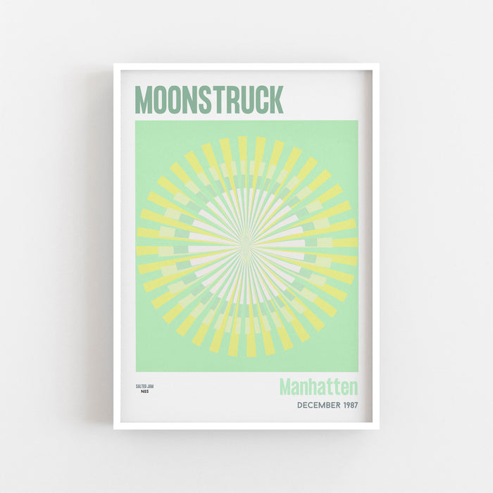 Moonstruck Poster Artwork, Pastel Mint green Museum poster abstract artwork Mid Century modern Poster | geometry art print Midcentury