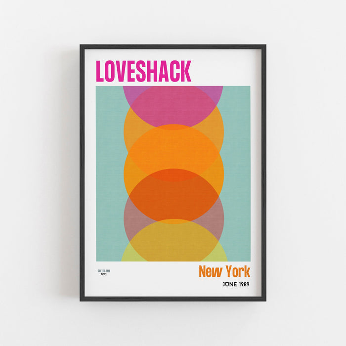 Mid Century Modern Abstract Wall Art Print, Orange Pink Abstract Print, Modern Retro Art, Living Room Apartment Decor, Music Poster, Love