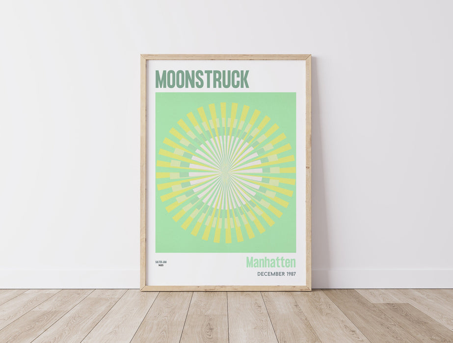Moonstruck Poster Artwork, Pastel Mint green Museum poster abstract artwork Mid Century modern Poster | geometry art print Midcentury