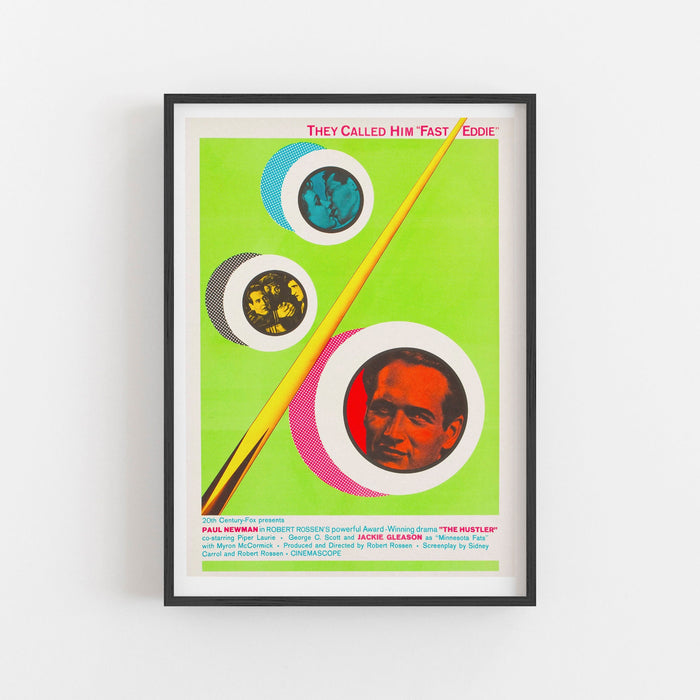 The Hustler Paul Newman (1961) Cult Movie Poster, 20th Century Fox Movie Poster, Vintage Film Art, Neon Green Aesthetic, Collectible Poster