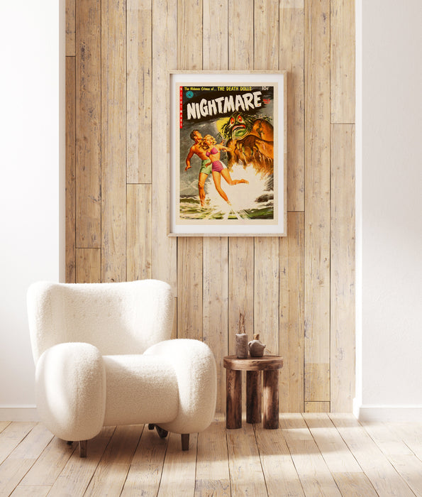 Nightmare 1951 Comic Art,  Horror, Monsters, Comic Magazines, Monster Magazines, Horror Art  Comic Book Cover, Illustration Art, Unique Art