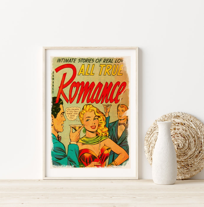 Retro Home Decor, Comic Wall Art, Cute Love Comics, Home Decor For Wall, Cool Wall Decor, Comic Book Art, Comic Book Poster, Romance Poster