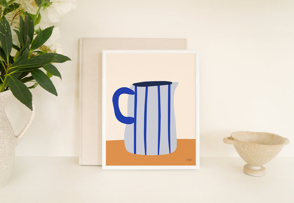 Blue Farm House Decor, Blue Milk Jug Wall Art, Blue and Brown Home Decor