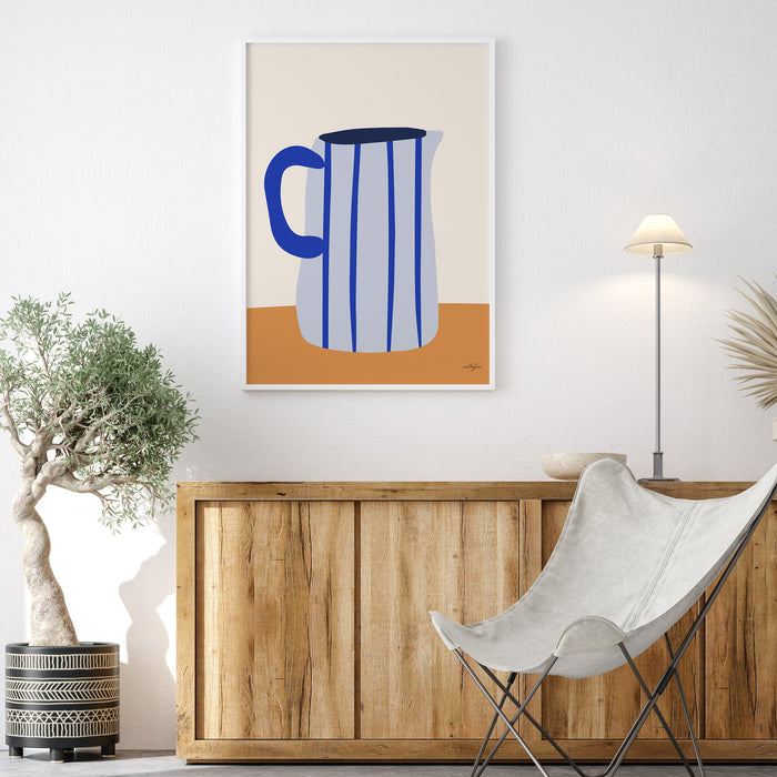 Blue Farm House Decor, Blue Milk Jug Wall Art, Blue and Brown Home Decor
