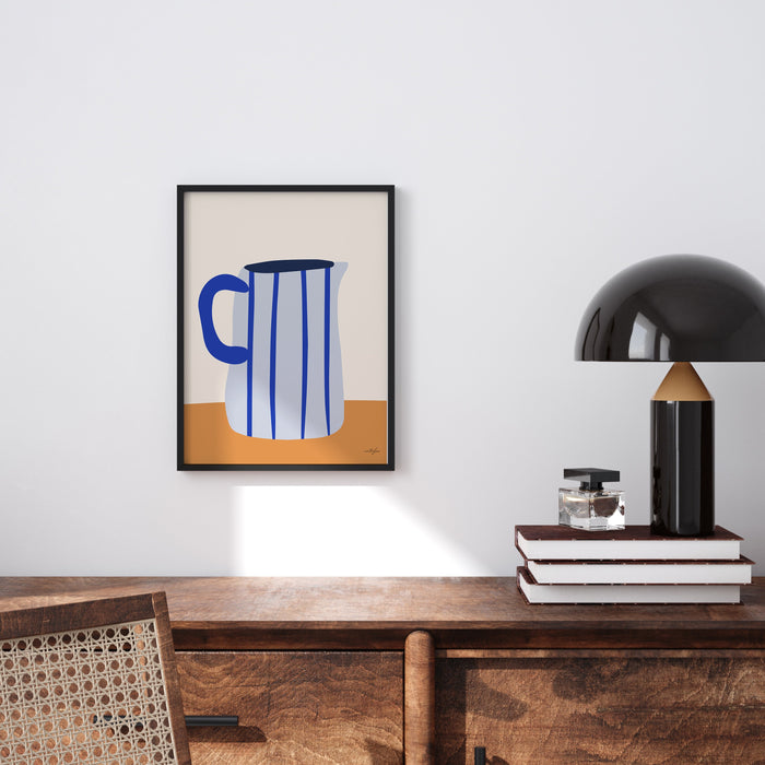 Blue Farm House Decor, Blue Milk Jug Wall Art, Blue and Brown Home Decor