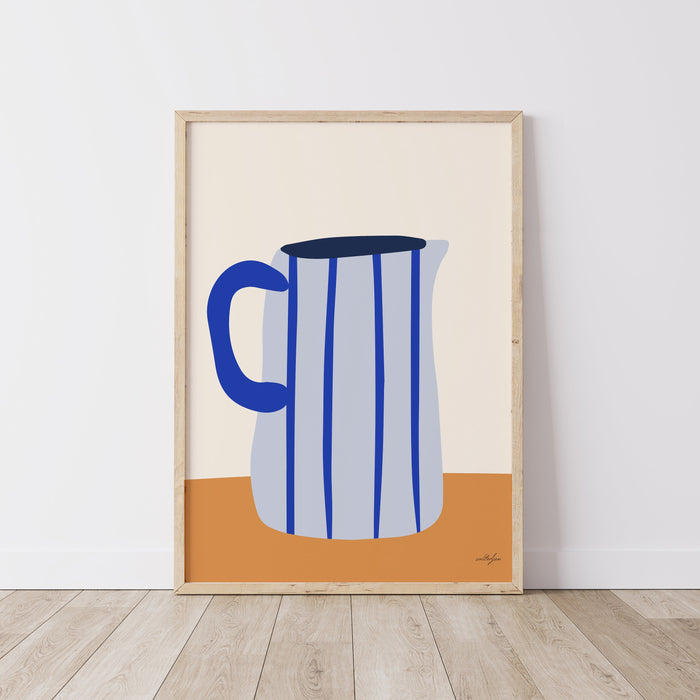 Blue Farm House Decor, Blue Milk Jug Wall Art, Blue and Brown Home Decor