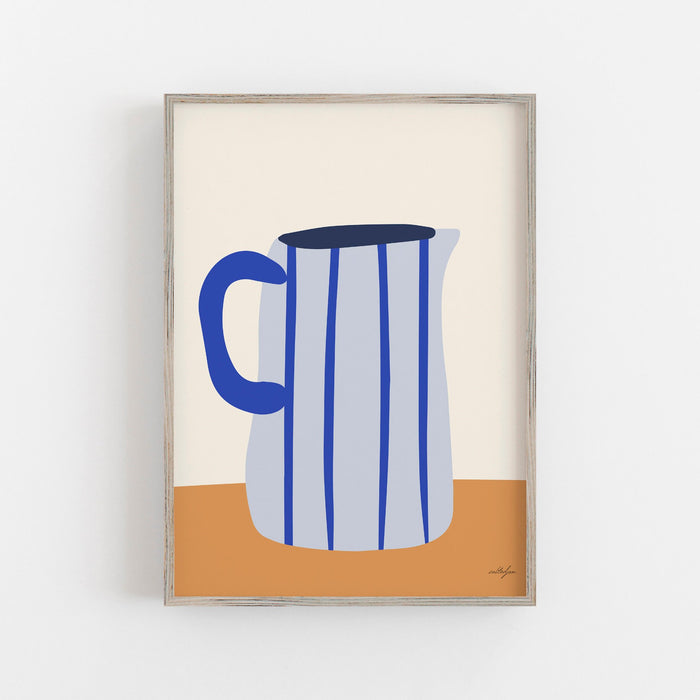 Blue Farm House Decor, Blue Milk Jug Wall Art, Blue and Brown Home Decor