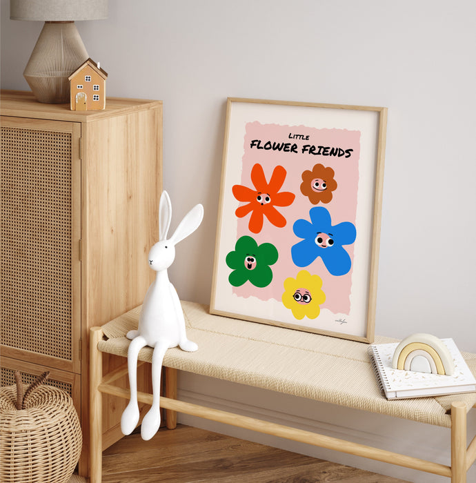 Flowers Wall Print Poster, Nursery Decor, Girls Bedroom Decor, Kids Room Print, Playroom Print, Baby Gift, Wall Art