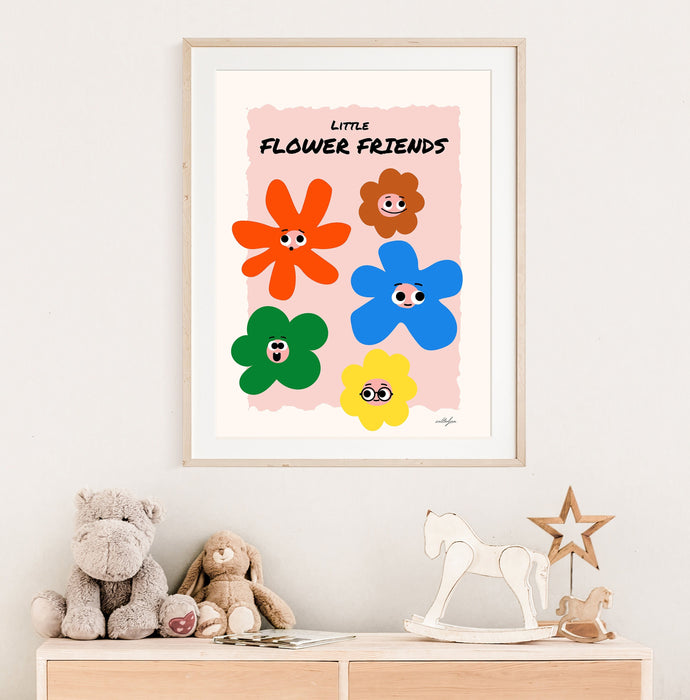 Flowers Wall Print Poster, Nursery Decor, Girls Bedroom Decor, Kids Room Print, Playroom Print, Baby Gift, Wall Art