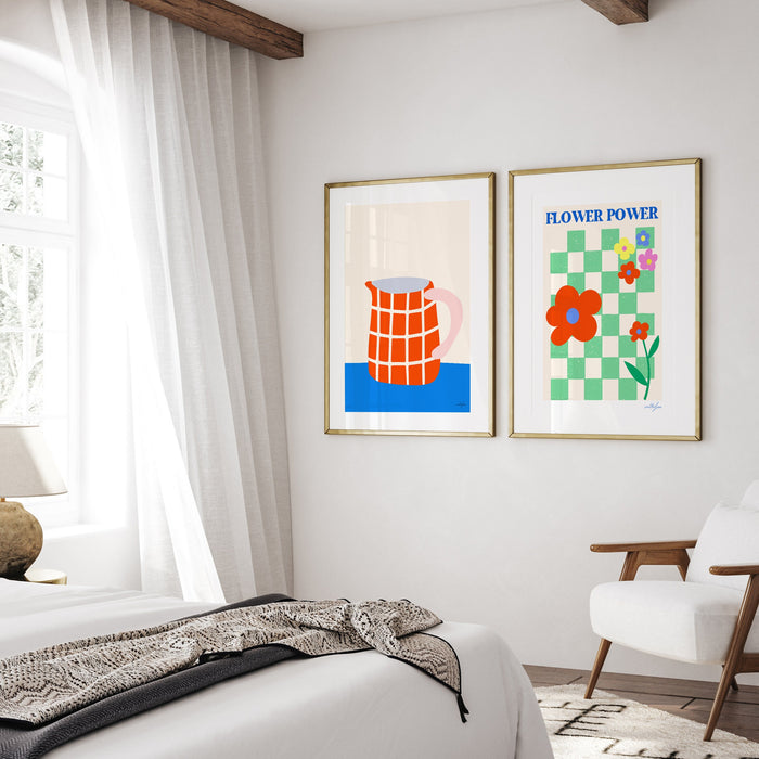 Flower Power, Baby Girl Nursery Decor, Retro Baby Room Decor, Boho Flower Power Poster For Girl