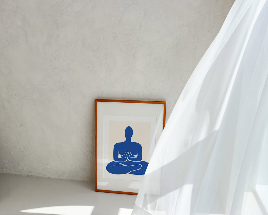 Prayer Yoga Pose, Yoga Poster, Yoga Wall Decor, Scandinavian Print, Minimalist Poster, Gift for Yoga Lover, Blue Poster, Modern Wall Art
