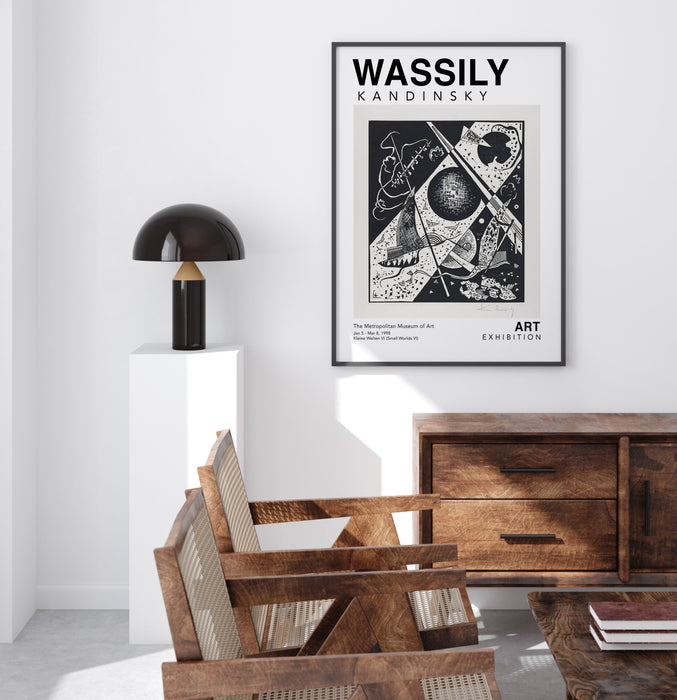 Black Abstract Art Print, Bauhaus Black and White Abstract Poster, Wassily Kandinsky Exhibition Art Poster, Modern Art Wall Decor