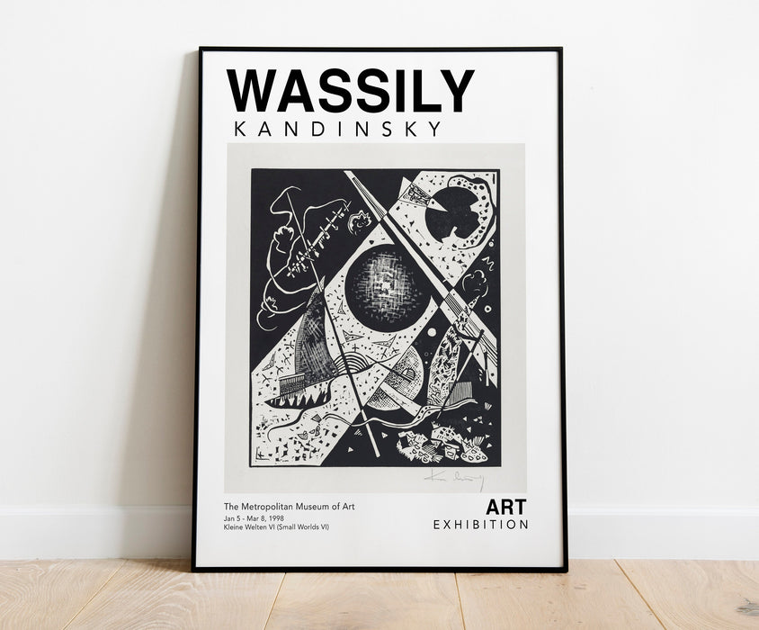 Black Abstract Art Print, Bauhaus Black and White Abstract Poster, Wassily Kandinsky Exhibition Art Poster, Modern Art Wall Decor