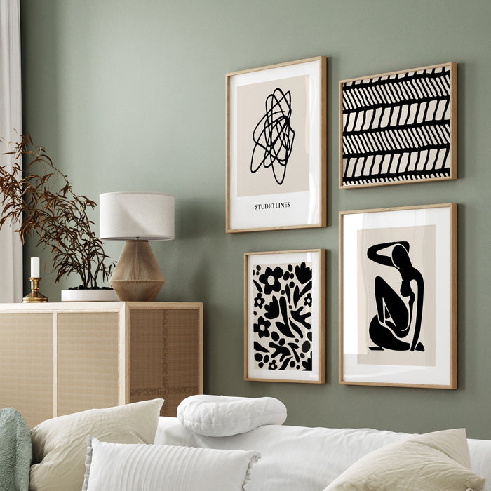 Printable Art,Set of 5, Minimalist, Wall Art, Trendy Home Decor, Black and white, Woman Body Art, 1970s ,  Black And White Art, abstract art