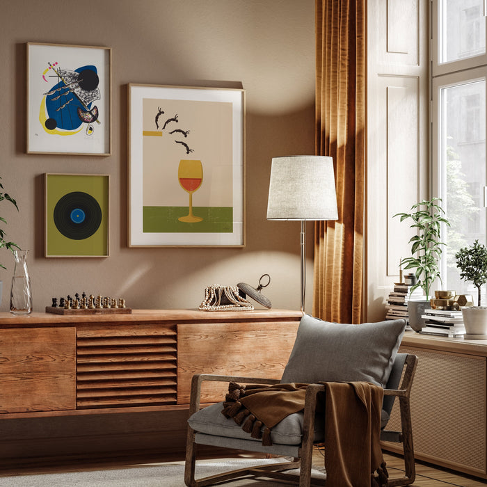 Gallery Wall Art Set Of 4 Prints, Wall Art Set of 4, Trendy Retro Art  Prints, Mid Century Wall Art Print Set, Bauhaus Wall Decor Art Print