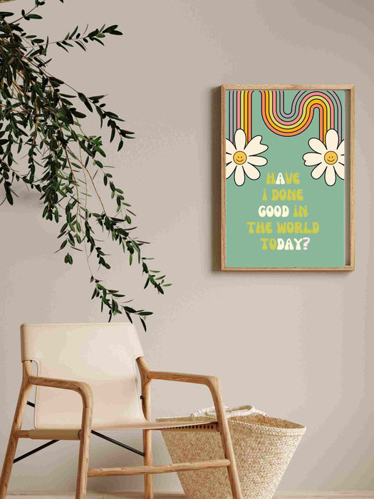 Retro Trendy Aesthetic Wall Art, Wall Print, Digital Download Print, Wall Decor, Cute Printable Art, Orange Art, Trendy Wall Art,Daisy, Dorm
