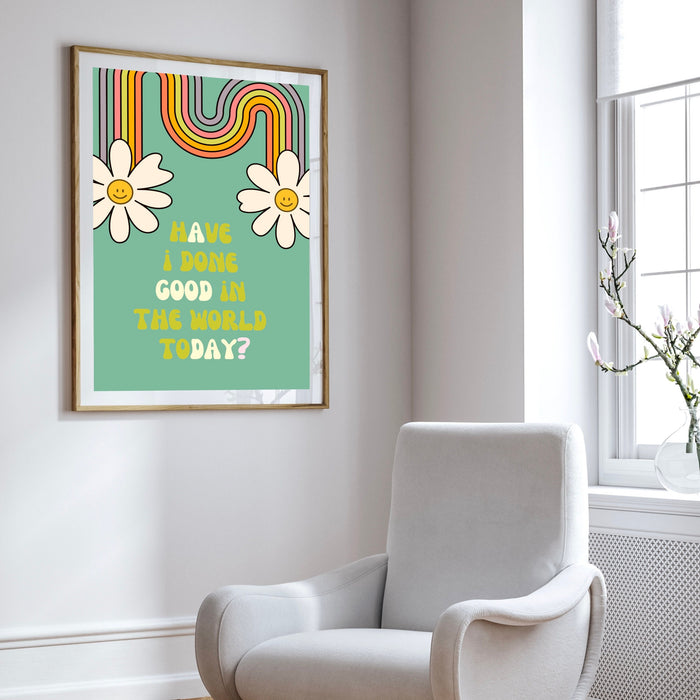 Retro Trendy Aesthetic Wall Art, Wall Print, Digital Download Print, Wall Decor, Cute Printable Art, Orange Art, Trendy Wall Art,Daisy, Dorm