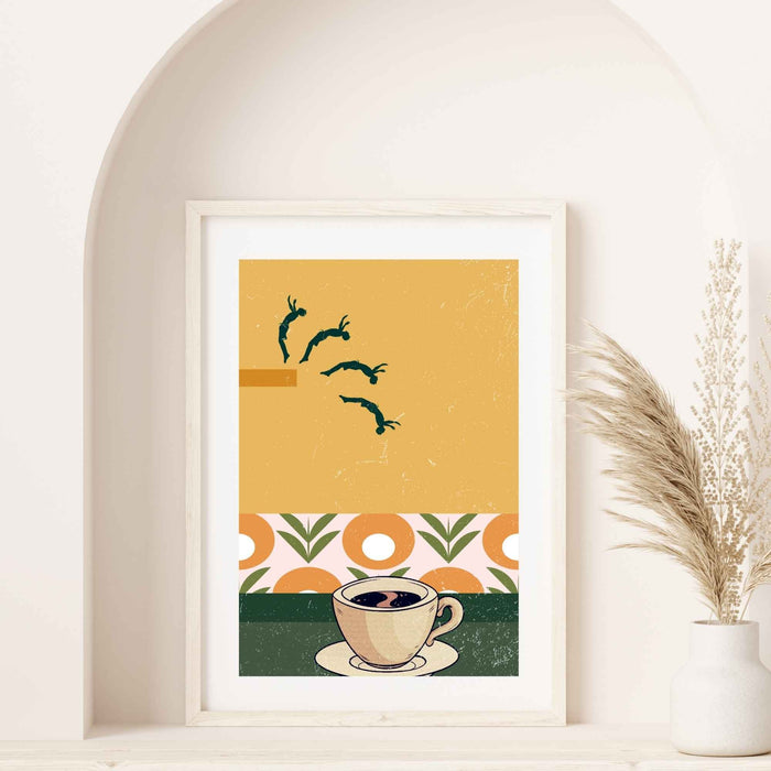 Retro Art, Coffee Print, Coffee Poster, Coffee Wall Art, Coffee Gifts, Coffee Lovers Gift, Syfi,Retro Decor