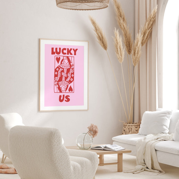 Pink preppy wall art set of 3, Lucky You Digital print, Preppy art, Preppy poster print, Preppy room decor, College room decor, Pink Decor