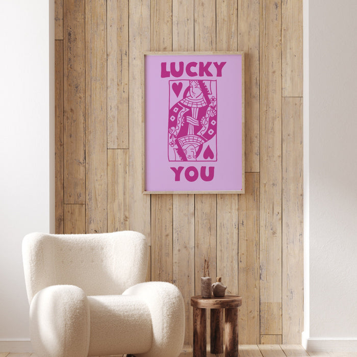 Pink preppy wall art set of 3, Lucky You Digital print, Preppy art, Preppy poster print, Preppy room decor, College room decor, Pink Decor