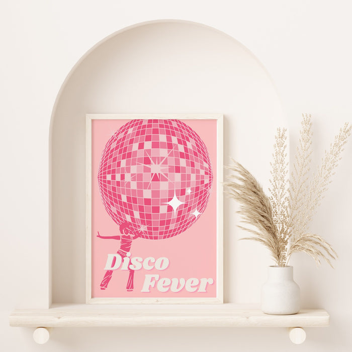 Trendy Disco Print | Pink Wall Art | Printable Bar Art | Pink and Orange | Bar Prints Modern | Retro Dorm Decor | Gift for Daughter, Disco