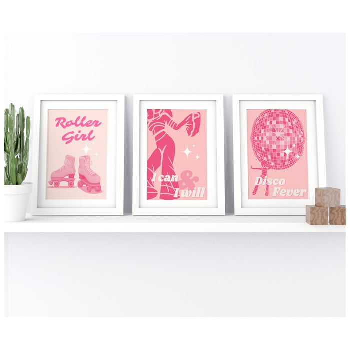 Trendy Disco Print | Pink Wall Art | Printable Bar Art | Pink and Orange | Bar Prints Modern | Retro Dorm Decor | Gift for Daughter, Disco