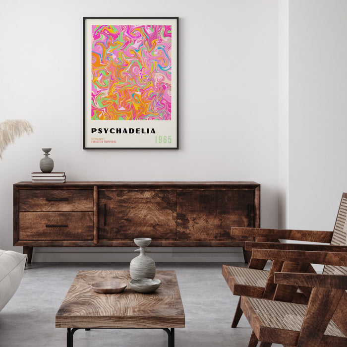 Psychadelic Digital Download, 70s Style Poster, 60s Flower Print, Orange Pink Decor, Dork Room Wall Art, Printable set of 3, Trendy Wall Art