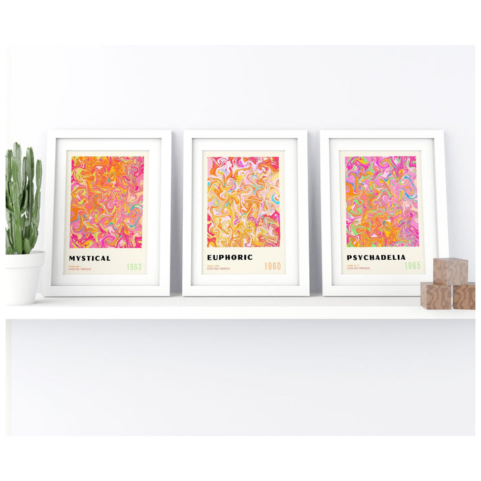 Orange and Pinnk Trendy Wall Art, Retro Wall Art, 70s Wall Art, Aesthetic Wall Art, Wall Prints Trendy, Aesthetic Room Decor, Psychedelic