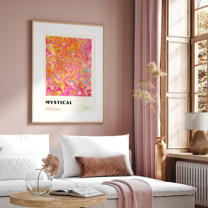 Orange and Pinnk Trendy Wall Art, Retro Wall Art, 70s Wall Art, Aesthetic Wall Art, Wall Prints Trendy, Aesthetic Room Decor, Psychedelic