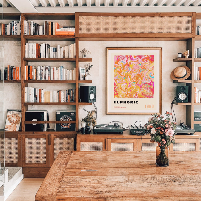 Psychadelic Digital Download, 70s Style Poster, 60s Flower Print, Orange Pink Decor, Dork Room Wall Art, Trendy Wall Art, Retro Wall Art