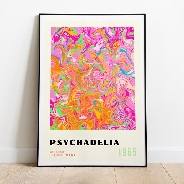 Orange Pink Decor, Psychadelic Digital Download, 70s Style Poster, 60s Flower Print,  Dork Room Wall Art, Trendy Wall Art, Orange and Pink