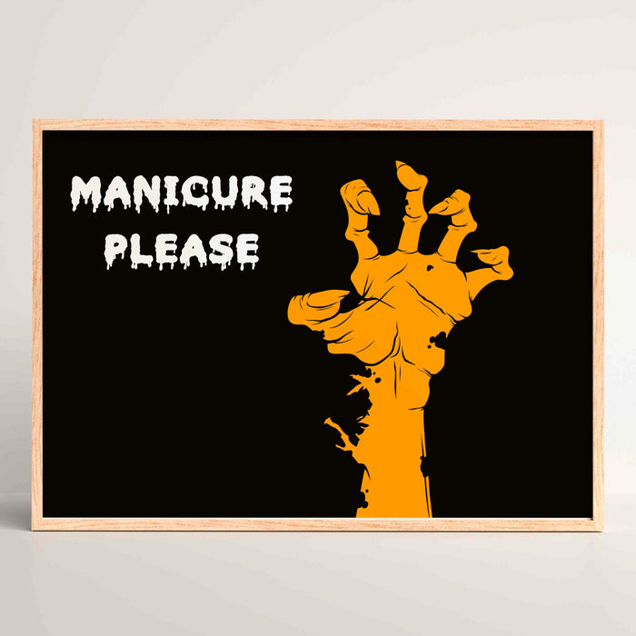 Scary Manicure, Halloween Printable Gallery, Manicure Kit, Autumn Art, Scary Hand Poster, Home Decor, Halloween Poster, Spooky