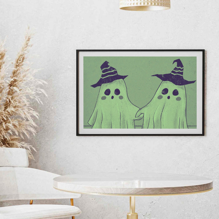 Y2K, Halloween Printable , Fine Art Print | Green Poster | Spooky Ghost | Green Ghost | Halloween |  Dorm room decor, Pale Pink Poster,