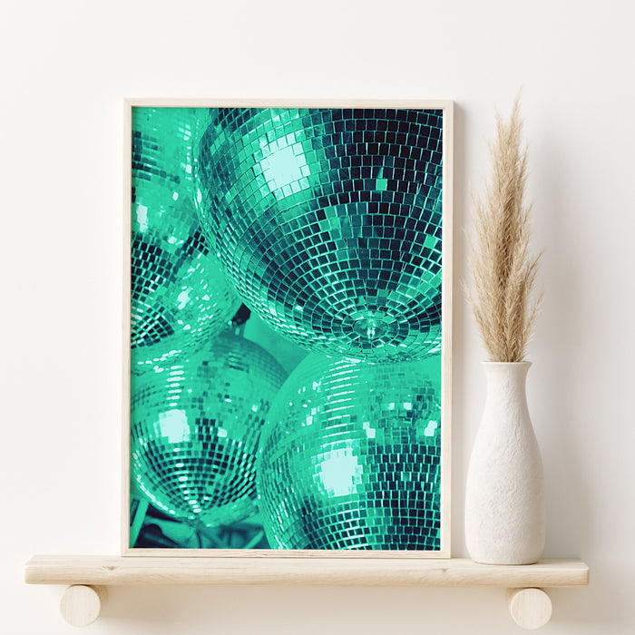 Fashion Girl Print | Disco Print | Emerald Green Wall Art | Girls Drinking Print | Fashion Wall Art | Stylish Wall Art | Funky Prints