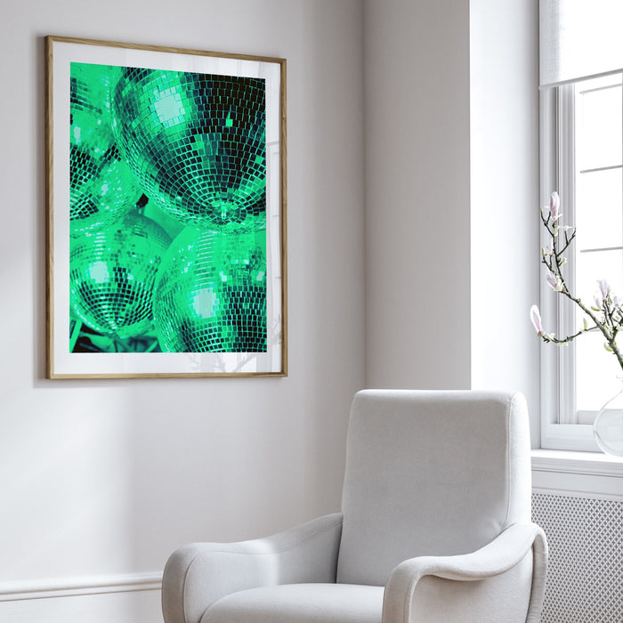 Fashion Girl Print | Disco Print | Emerald Green Wall Art | Girls Drinking Print | Fashion Wall Art | Stylish Wall Art | Funky Prints