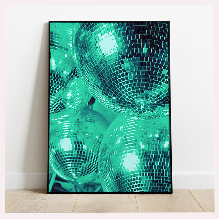 Fashion Girl Print | Disco Print | Emerald Green Wall Art | Girls Drinking Print | Fashion Wall Art | Stylish Wall Art | Funky Prints