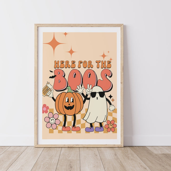 Trendy retro halloween gallery wall set of 10 PRINTABLES, Cute ghost prints, Printable digital downloads, Neutral beige color