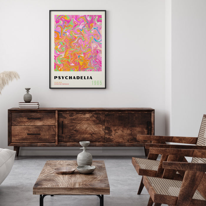 Orange Pink Decor, Psychadelic Digital Download, 70s Style Poster, 60s Flower Print,  Dork Room Wall Art, Trendy Wall Art, Orange and Pink