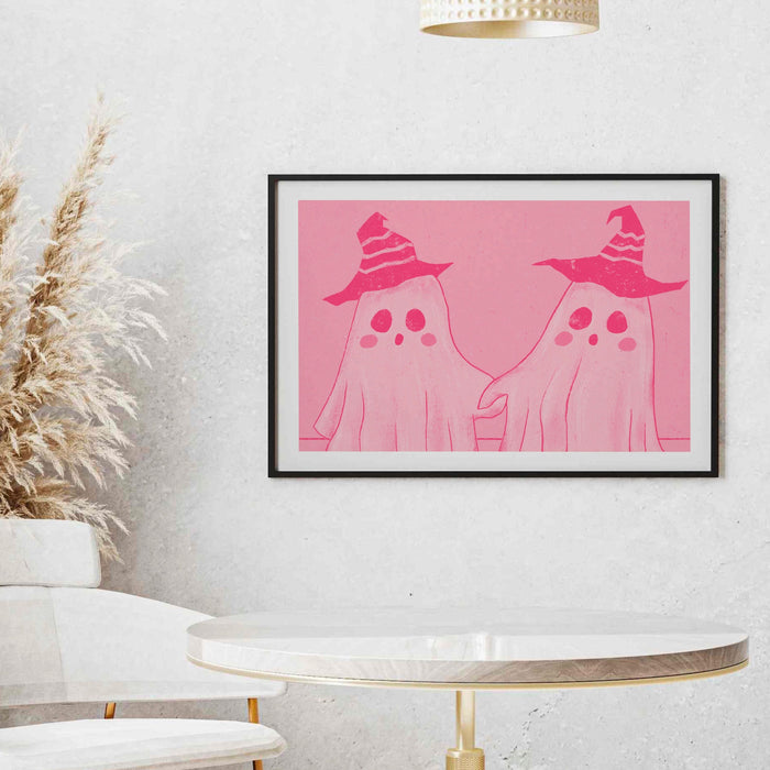 Y2K Art, Halloween Printable , Fine Art Print | Autumn Omens | Spooky Ghost | Fall Artwork | Halloween |  Dorm room decor, Pale Pink Poster,
