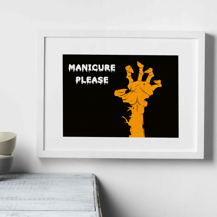 Scary Manicure, Halloween Printable Gallery, Manicure Kit, Autumn Art, Scary Hand Poster, Home Decor, Halloween Poster, Spooky