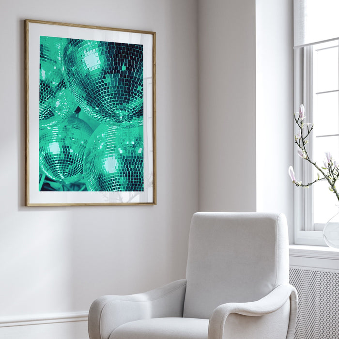 Fashion Girl Print | Disco Print | Emerald Green Wall Art | Girls Drinking Print | Fashion Wall Art | Stylish Wall Art | Funky Prints