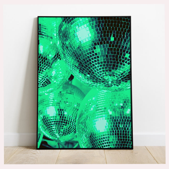 Fashion Girl Print | Disco Print | Emerald Green Wall Art | Girls Drinking Print | Fashion Wall Art | Stylish Wall Art | Funky Prints